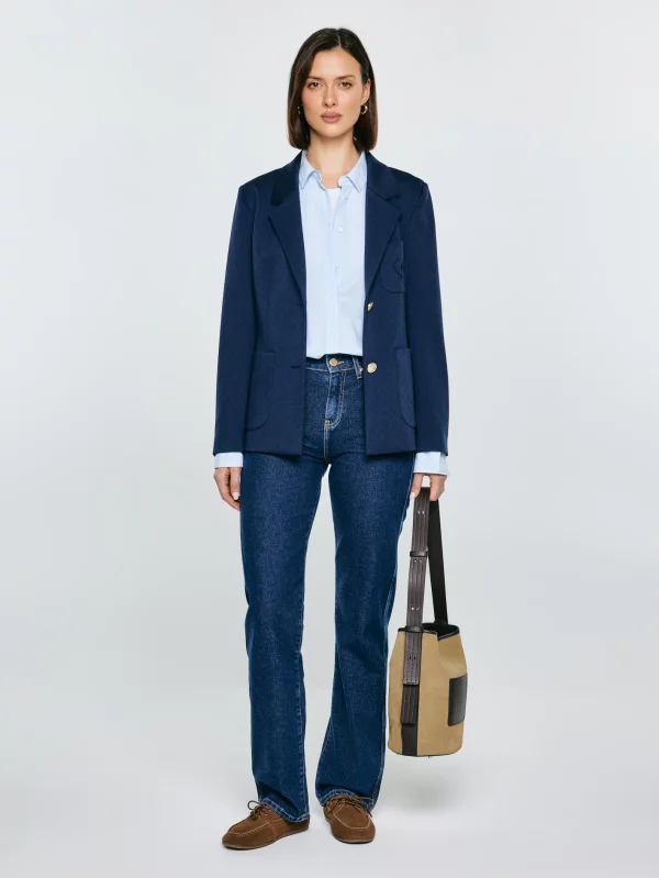 Marynarka damska slim granatowa Norbia 403