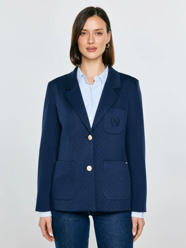 Marynarka damska slim granatowa Norbia 403