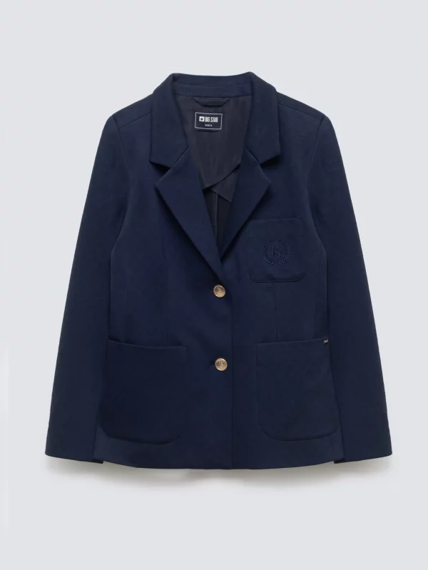 Marynarka damska slim granatowa Norbia 403