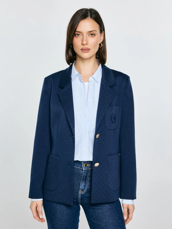 Marynarka damska slim granatowa Norbia 403