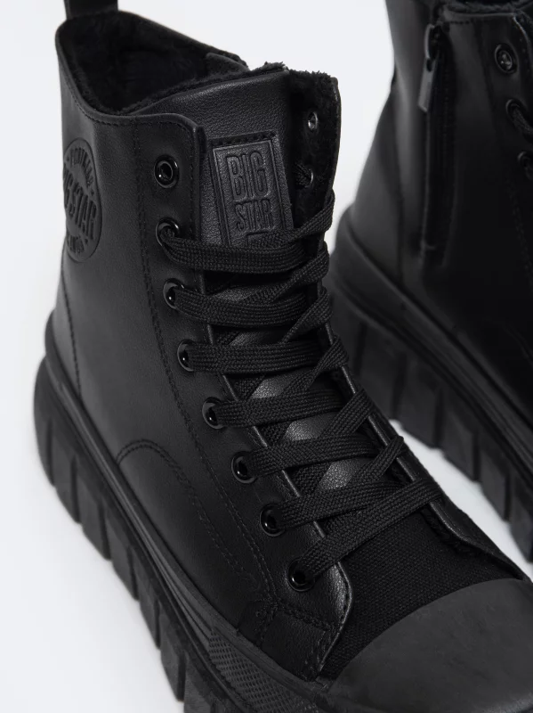 Trampki damskie wysokie czarne MM274625 906