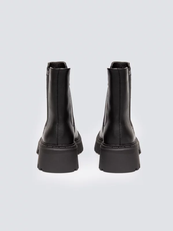 Botki damskie ze skóry ekologicznej czarne OO274167 906