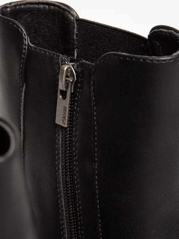 Botki damskie ze skóry ekologicznej czarne OO274167 906