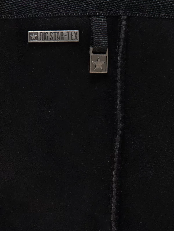 Śniegowce damskie na podwyższonej podeszwie wsuwane czarne OO274898 906