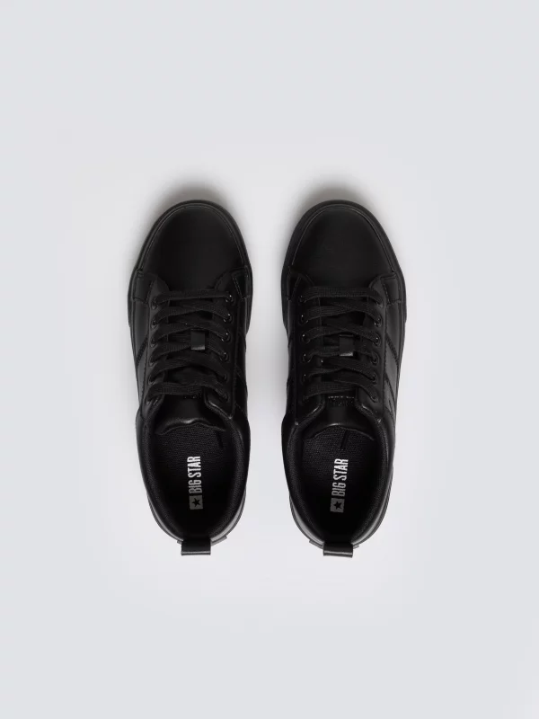 Trampki damskie ze skóry ekologicznej czarne RR274316 906