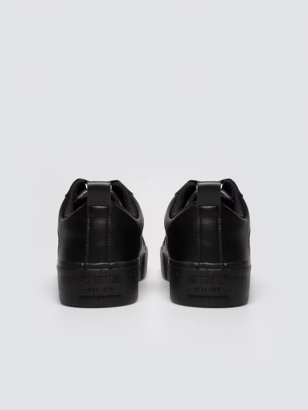 Trampki damskie ze skóry ekologicznej czarne RR274316 906