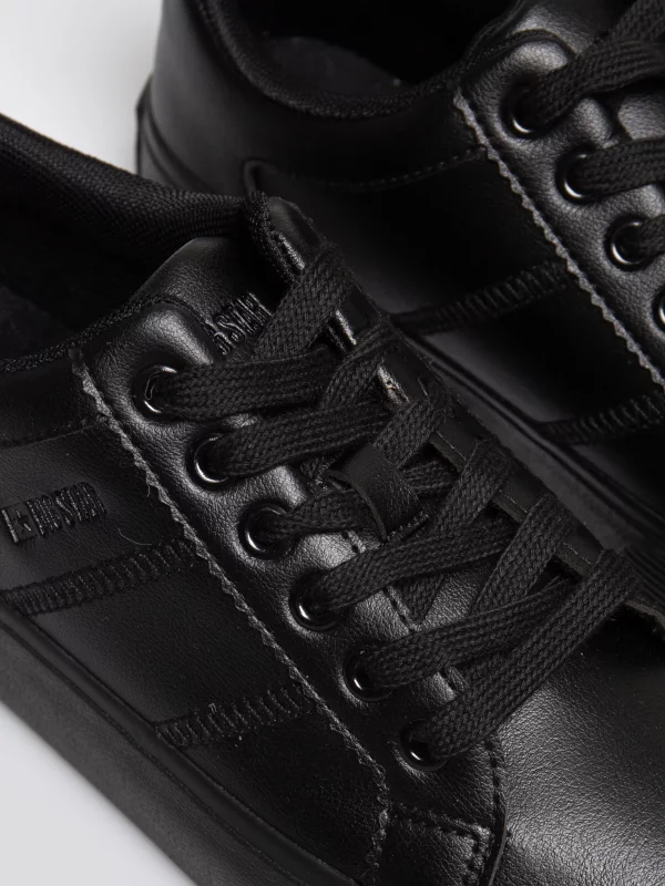 Trampki damskie ze skóry ekologicznej czarne RR274316 906