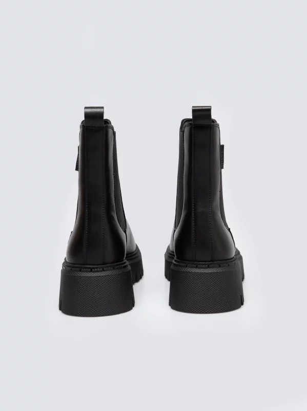 Botki damskie ze skóry naturalnej czarne SS274314 906