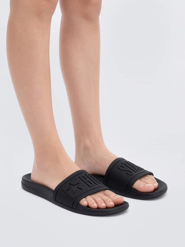 Klapki damskie plażowe czarne DD274A271 901