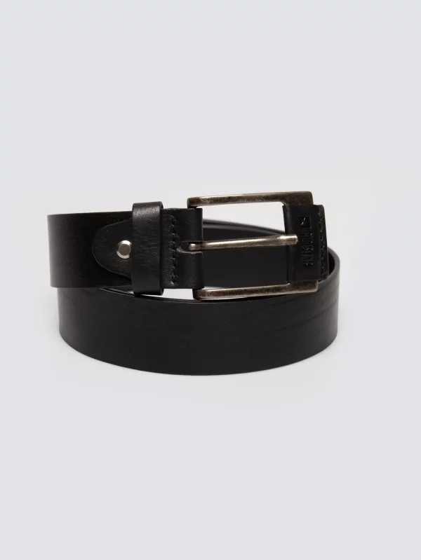 Pasek męski skórzany czarny Koren 906