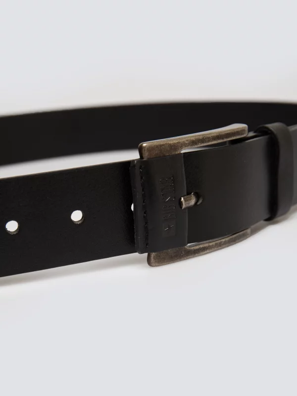 Pasek męski skórzany czarny Koren 906