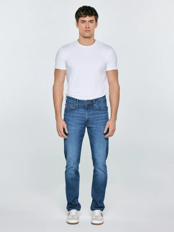 Jeansy męskie dopasowane granatowe Terry High Waist 552