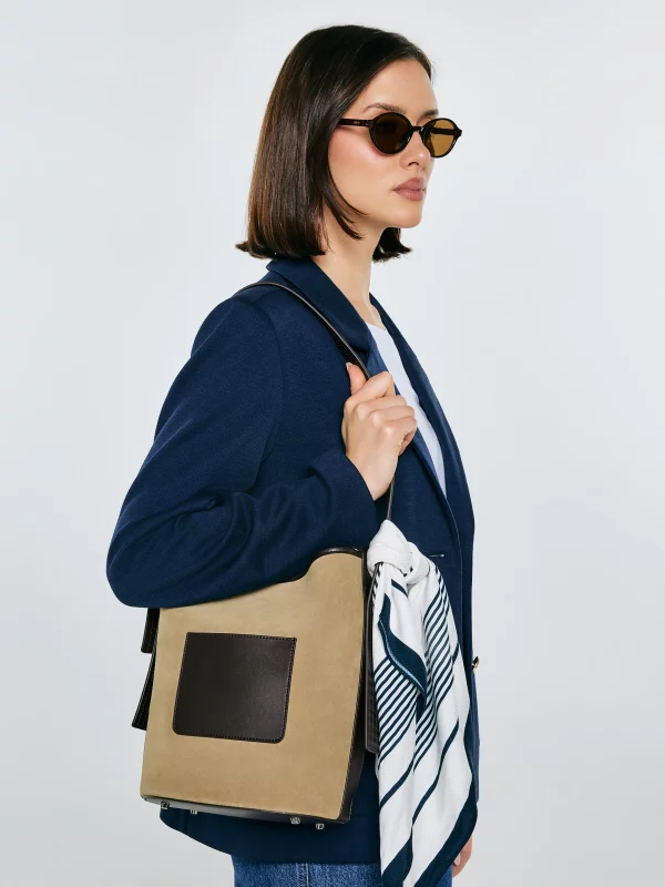 Apaszka damska w geometryczne wzory biała Verna 100