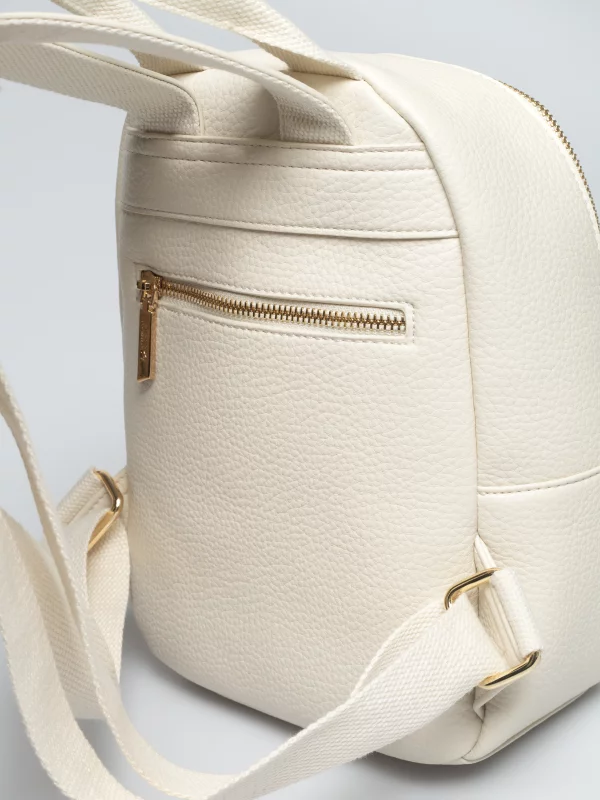 Plecak damski ze skóry ekologicznej kremowy Sanrini 103