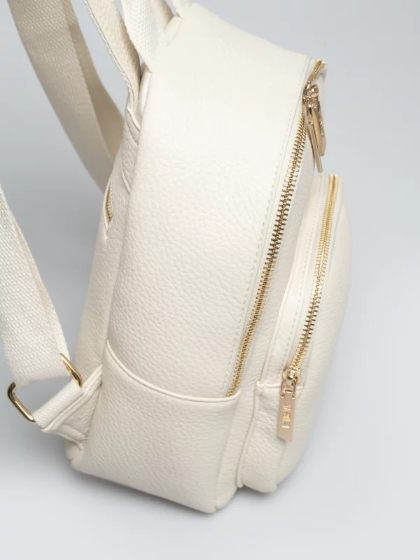 Plecak damski ze skóry ekologicznej kremowy Sanrini 103