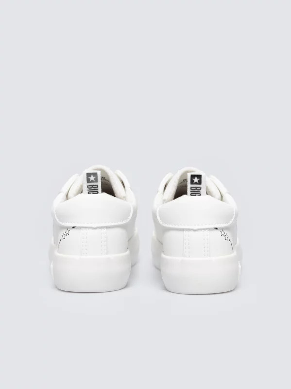 Trampki dziewczęce ze skóry ekologicznej białe KK374222 101