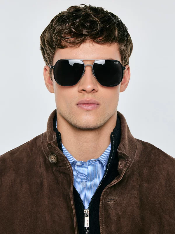 Okulary przeciwsłoneczne męskie czarne Suno 906