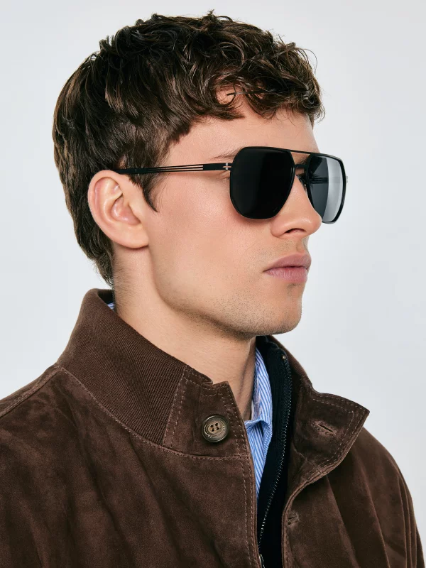 Okulary przeciwsłoneczne męskie czarne Suno 906