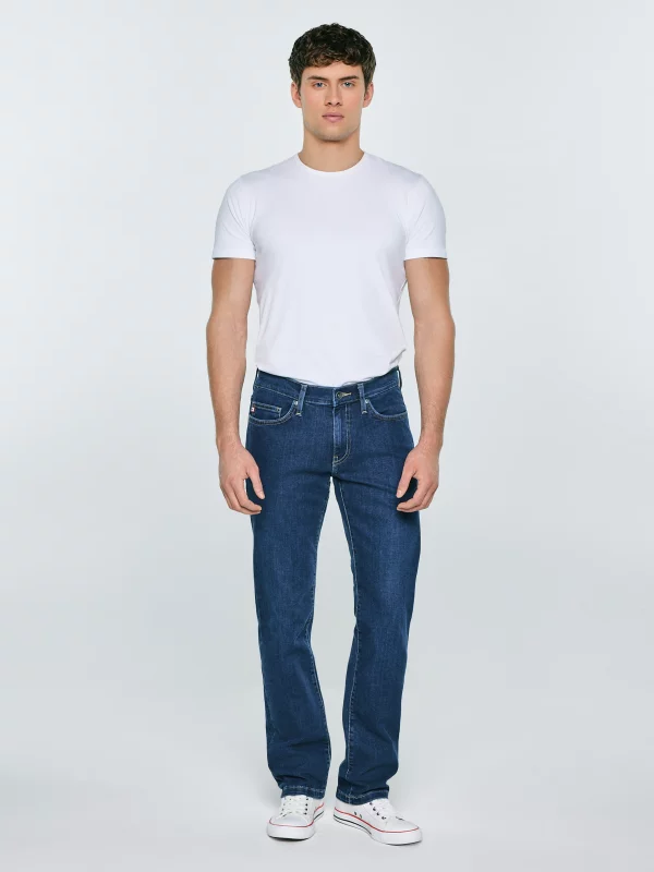 Jeansy męskie dopasowane granatowe Terry 499