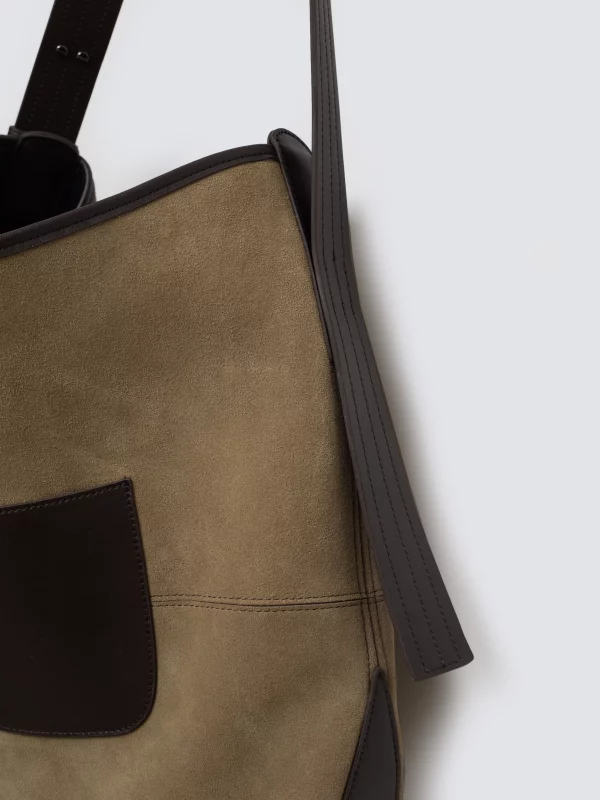 Torebka damska ze skóry naturalnej zamszowej beżowa Singaro 801