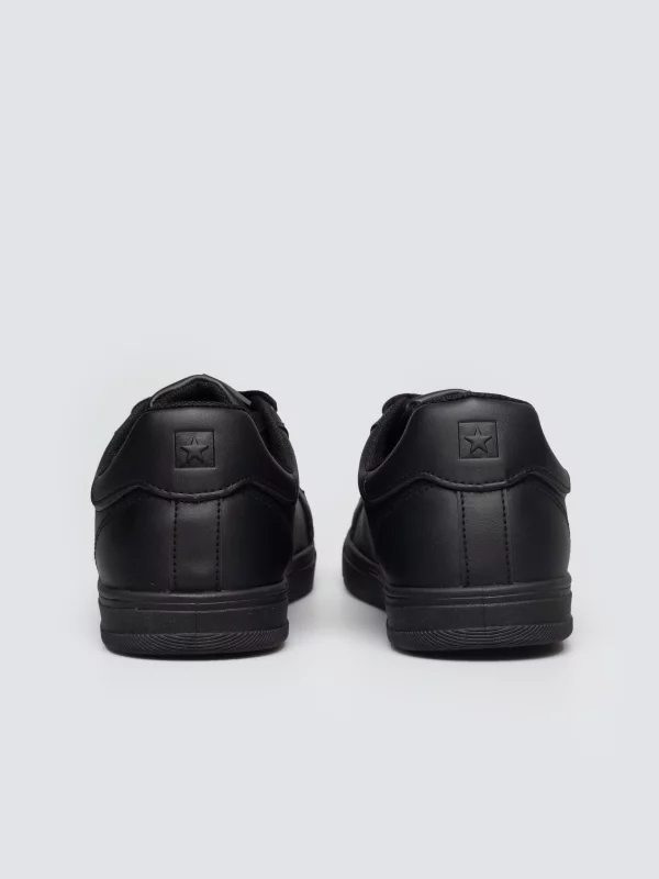 Sneakersy męskie ze skóry ekologicznej czarne  NN174281 906