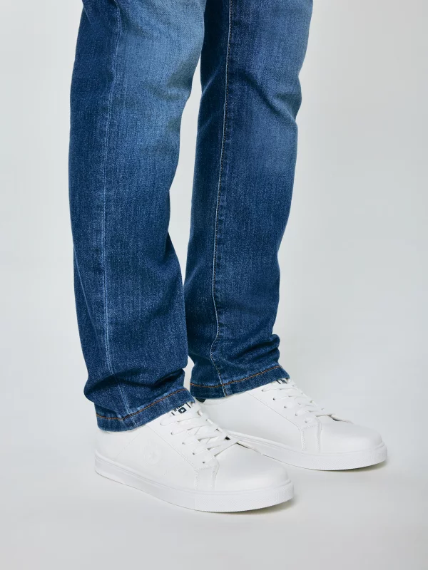 Sneakersy męskie ze skóry ekologicznej białe NN174282 101