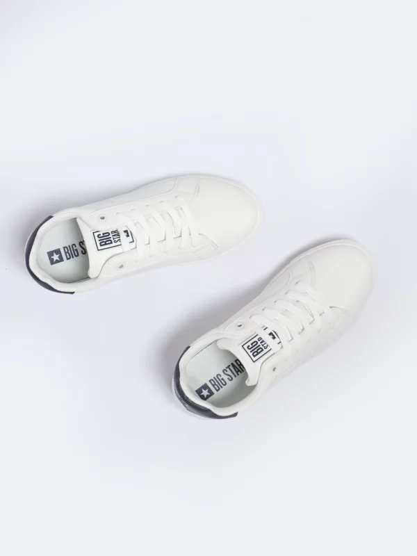 Sneakersy męskie ze skóry ekologicznej białe NN174282 101