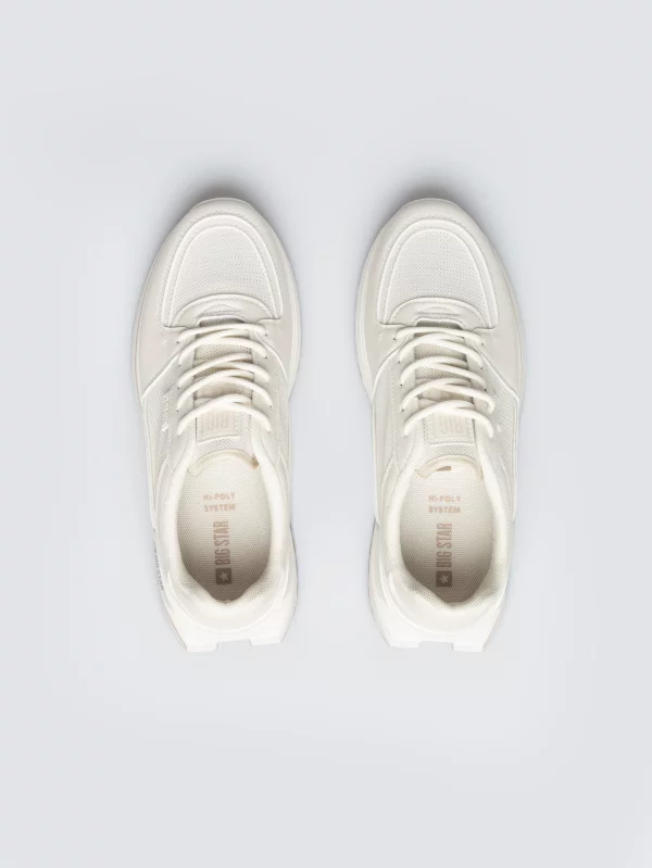 Sneakersy damskie ze skóry ekologicznej beżowe NN274A088 801