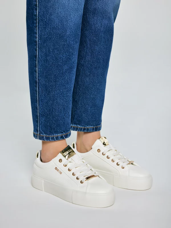 Sneakersy damskie ze skóry ekologicznej białe NN274A851 101