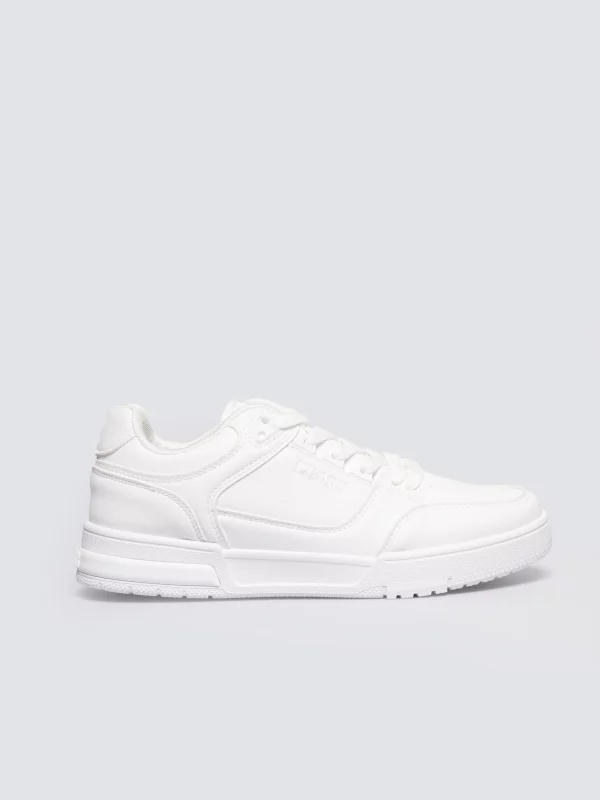 Sneakersy damskie ze skóry ekologicznej białe OO274A549 101