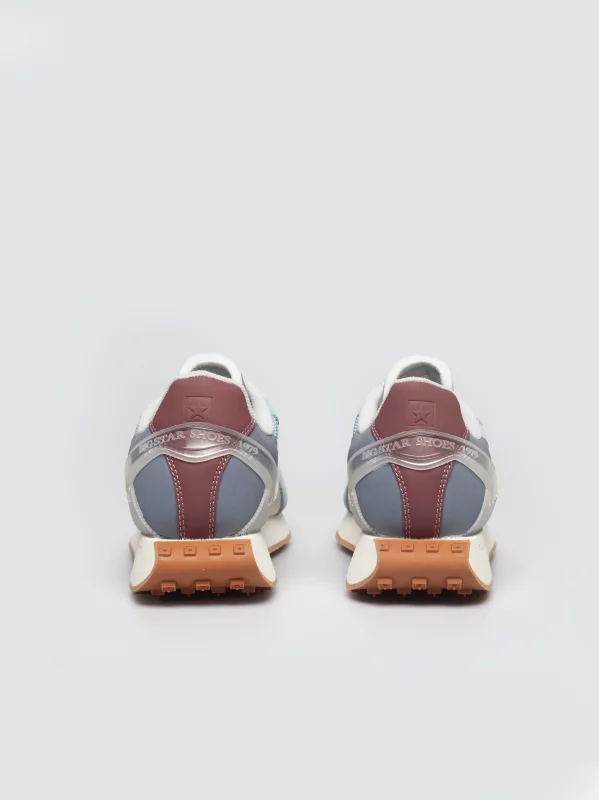 Sneakersy damskie ze skóry naturalnej zamszowej niebieskie RR274997 400