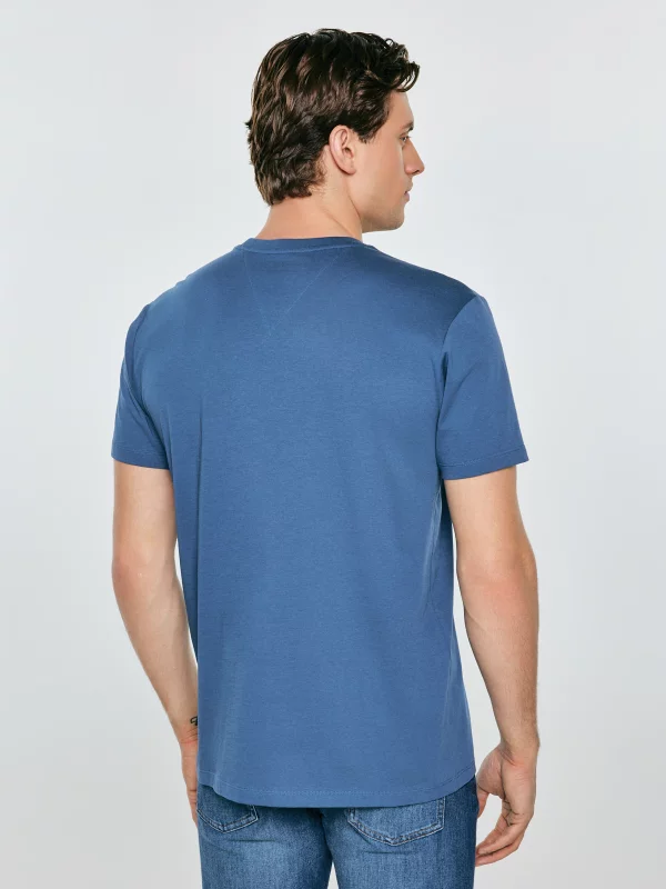 Koszulka męska z nadrukiem niebieska Feren 402