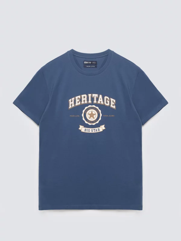 Koszulka męska z nadrukiem niebieska Feren 402