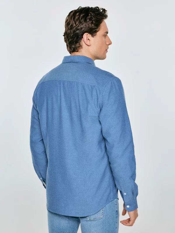 Koszula męska slim bawełniana niebieska Frankinison 400