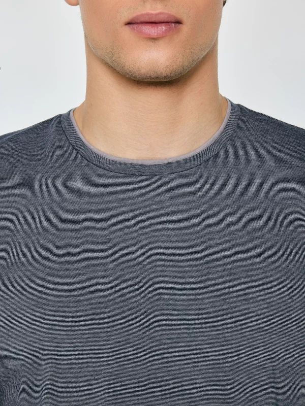 Koszulka męska w drobne paski granatowa Fredriser 403