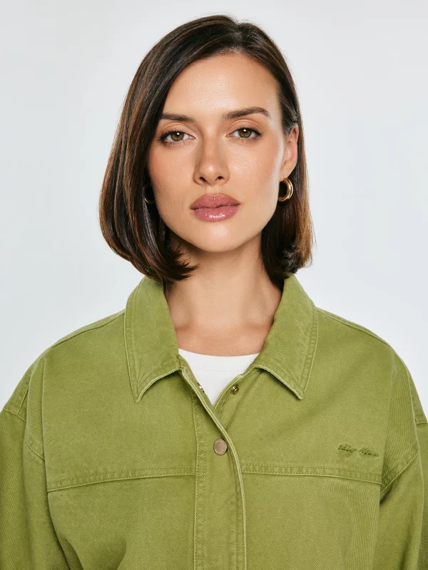 Kurtka damska o twillowym splocie zielona Mbali 301