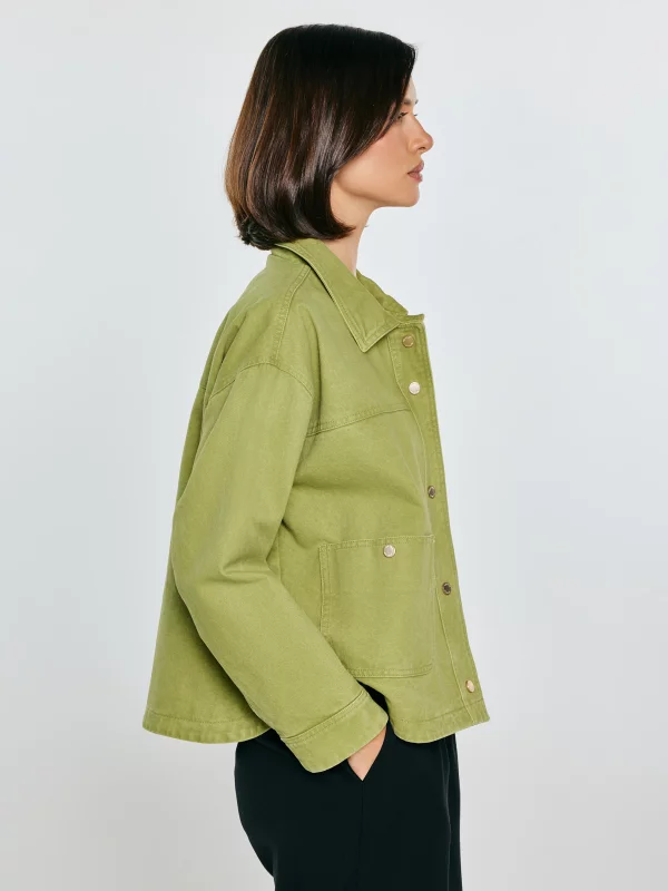 Kurtka damska o twillowym splocie zielona Mbali 301