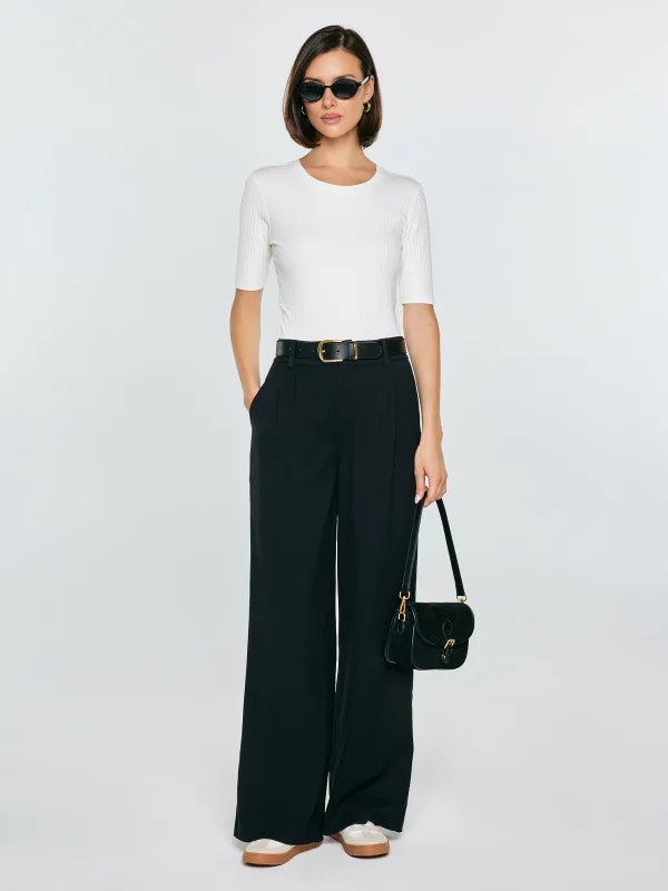 Koszulka damska w prążek biała Imija 100