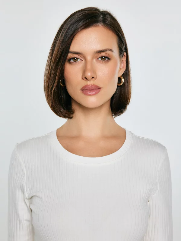 Koszulka damska w prążek biała Imija 100