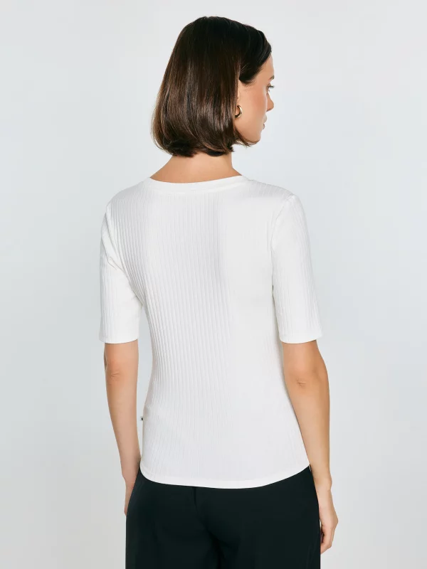 Koszulka damska w prążek biała Imija 100