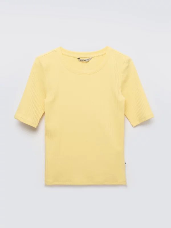 Koszulka damska w prążek żółta Imija 200