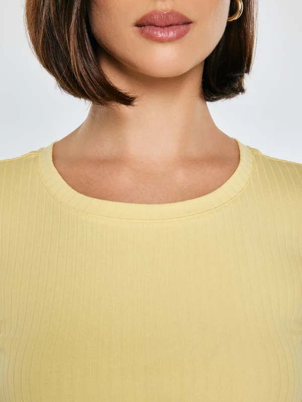 Koszulka damska w prążek żółta Imija 200