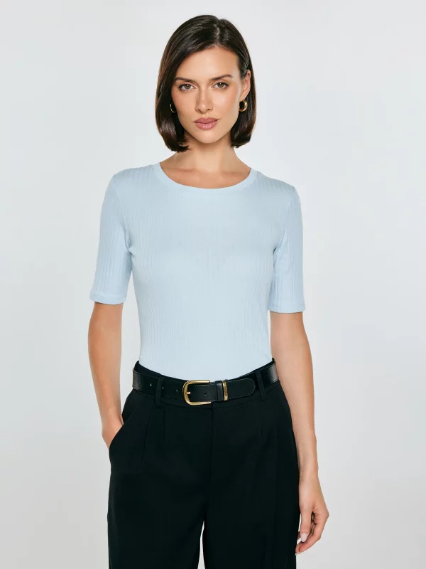 Koszulka damska w prążek błękitna Imija 400