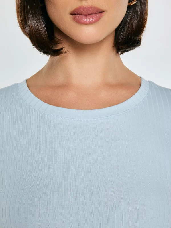Koszulka damska w prążek błękitna Imija 400