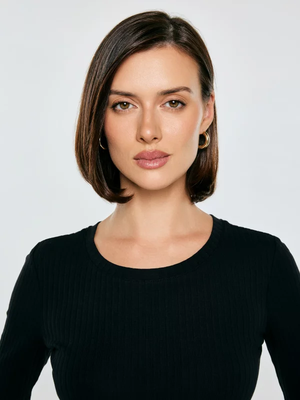 Koszulka damska w prążek czarna Imija 906