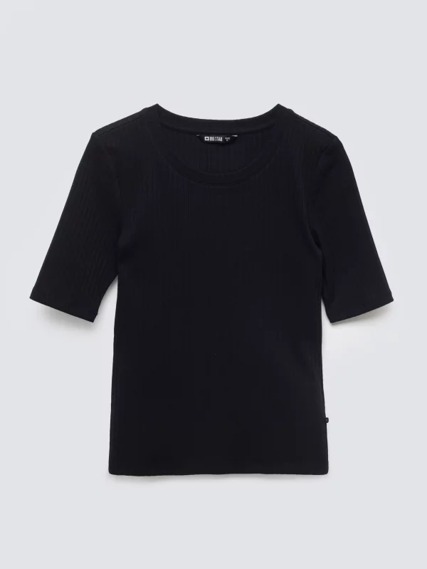 Koszulka damska w prążek czarna Imija 906