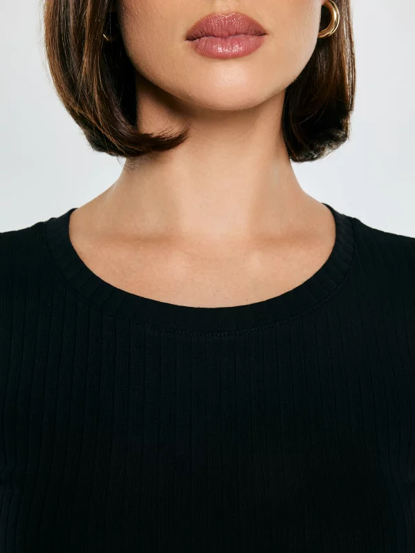 Koszulka damska w prążek czarna Imija 906