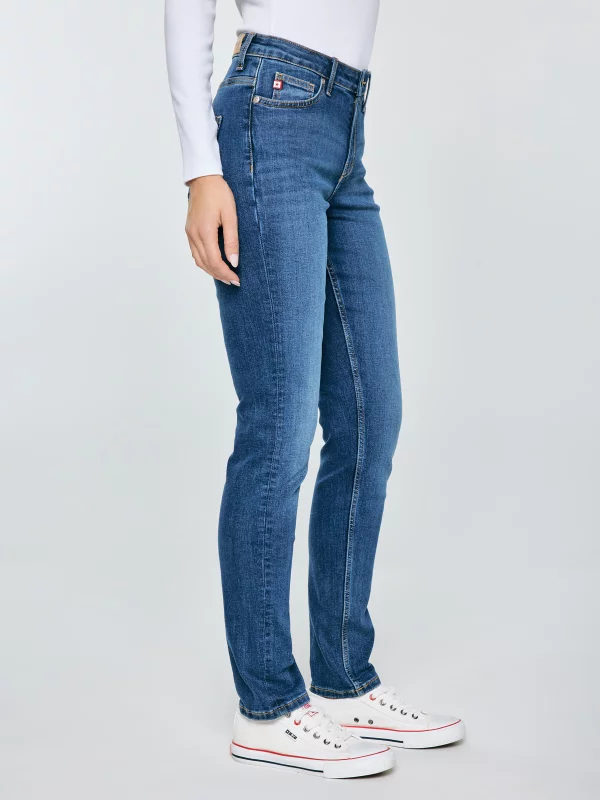 Jeansy damskie z wysokim stanem niebieskie Katrina High Waist 470