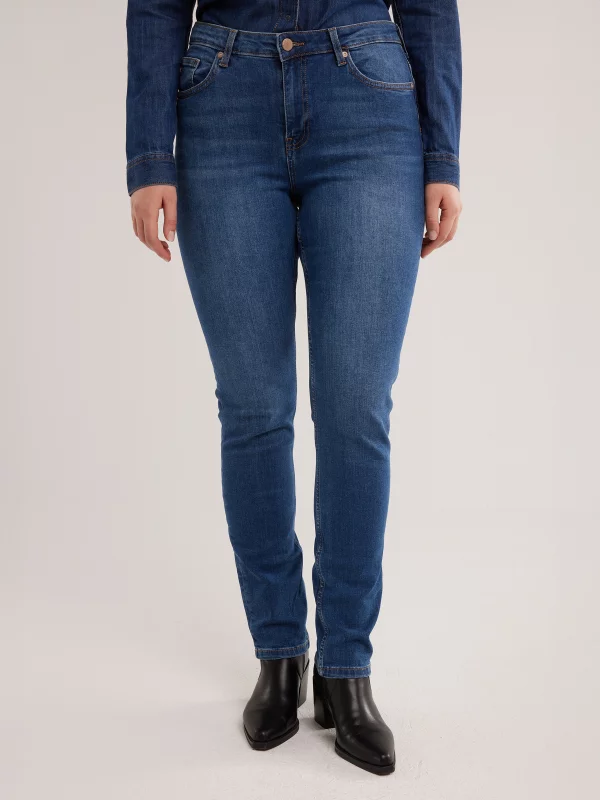 Jeansy damskie z wysokim stanem niebieskie Katrina High Waist 470