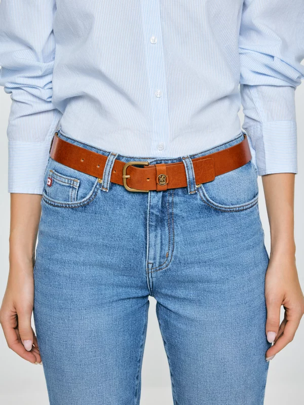 Pasek damski skórzany brązowy Laruza 803